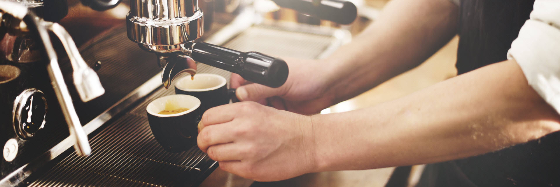 Barista preparing coffee