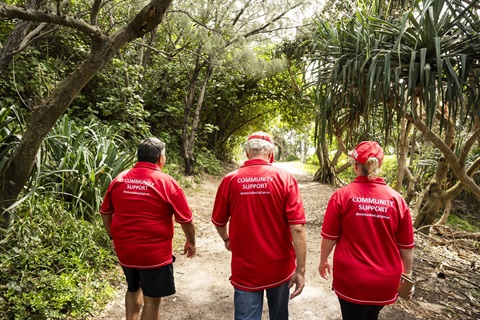 NSI Community Champions walking on path
