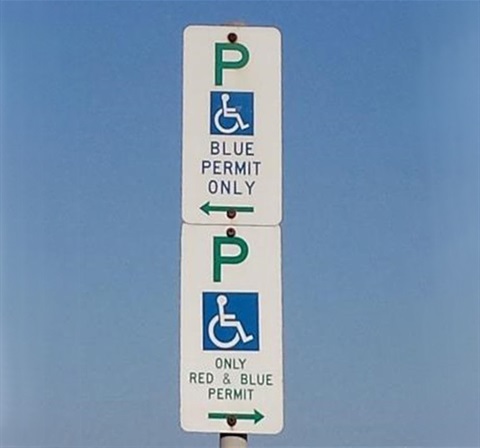 disability parking sign for Weinam Creek