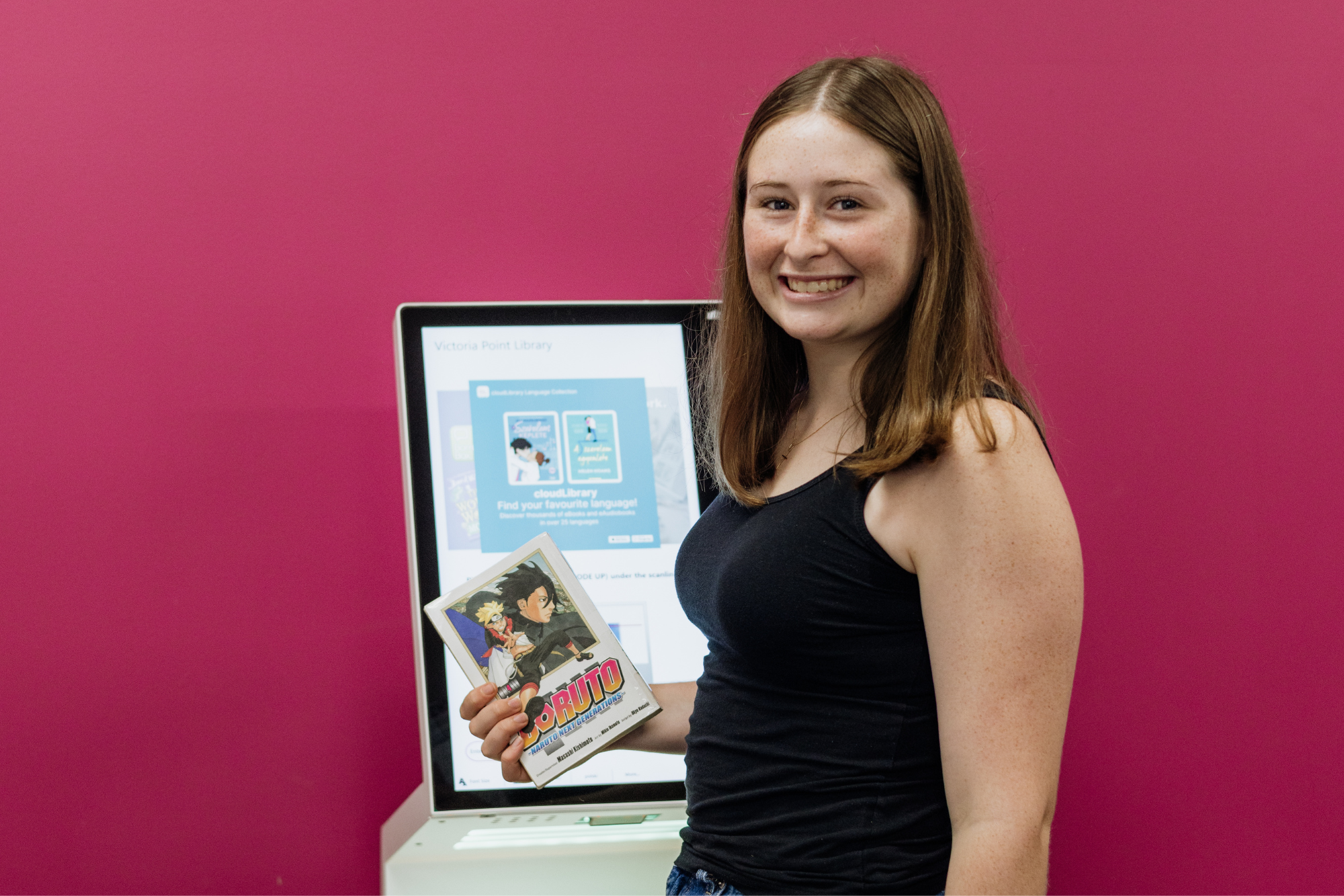 Check out library items using the self-service check out machines